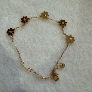 ALDO- Gold Tone Plain Flower Chain Bracelet